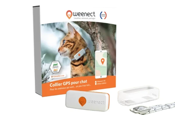 Collier traceur GPS pour chat - Blanc – Image 3