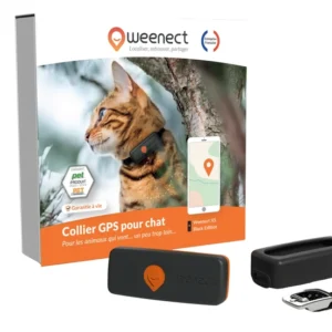 Collier traceur GPS pour chat - Noir