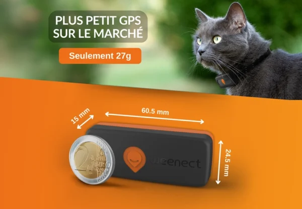 Collier traceur GPS pour chat - Noir – Image 3