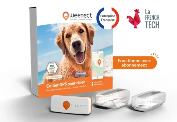 Collier traceur GPS pour chien - XS BLANC